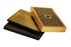 Wood engrave box laser cutting wood box gold foil wooden box