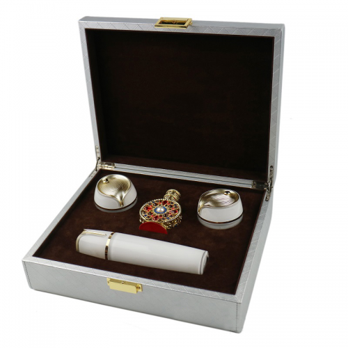 Elegant Rectamgle Gray PU Wooden Gift box/Perfume Box Wholesale