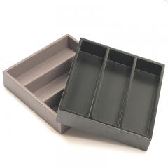 Three-compartment Wooden Black Jewelry Painting Trays For Storaging Treasures  Wholesale Set