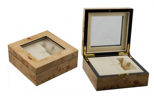 SAWTRU  High-end Wooden Painting Perfume Packaging Box with Glass Window