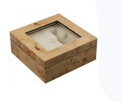 SAWTRU  High-end Wooden Painting Perfume Packaging Box with Glass Window