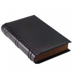 Black PU Leather Wooden Book Shape Cigar Box for Wholesale