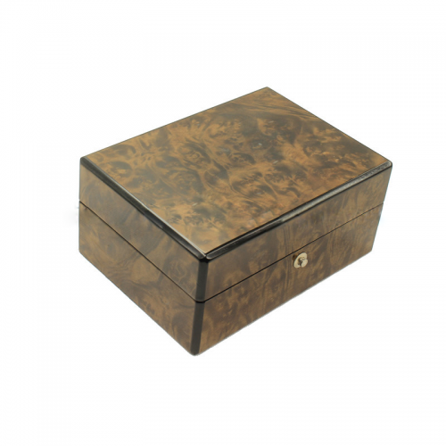 SAWTRU   Elegant Rectangle Brown Painting Wooden Perfume Box