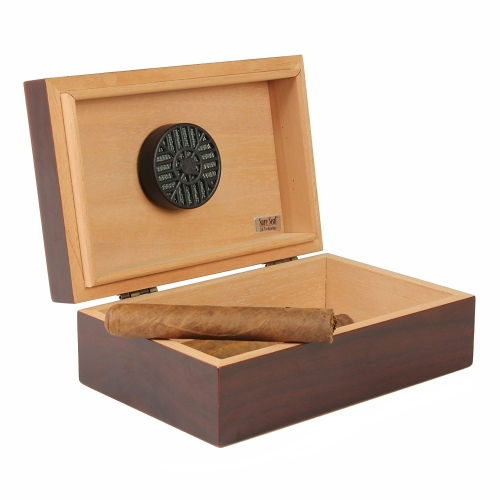 SAWTRU Red/Brown Painting Wooden Cigar Humidor with Metal Hinge