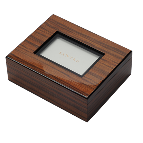 SAWTRU Luxury Venner Double Layer Wooden Chocolate Box/Packing Box for Gift with Window