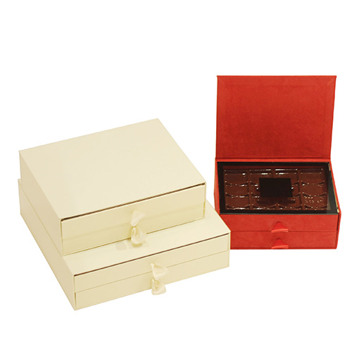 SAWTRU Elegant Rectangle Single/Double Layer Cardboard/Candy Box for Chocolate Packing Velvet with Acrylic Clapboard