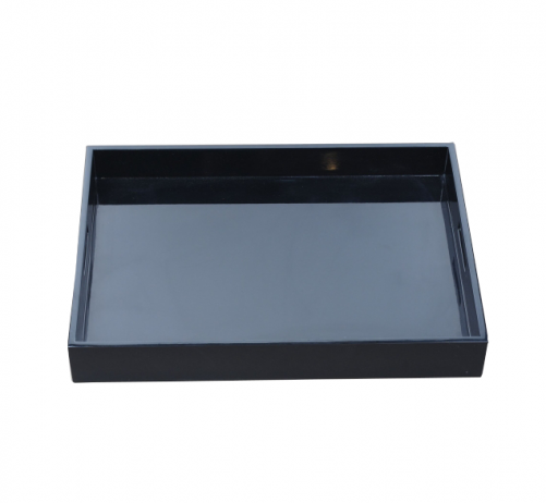 White/Black/Silver Handcraft Painting Wooden Tray
