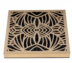 Laser Engraved Flower Pattern Wooden Golden Foil Chocolate Box