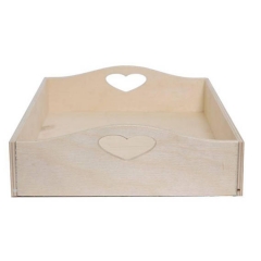 Wooden Serving Tray With "Heart" Shape Handled