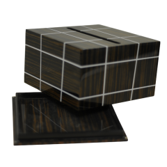 Brown Veneer Wooden Tissue Box