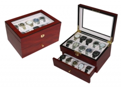 Luxury wooden watch box matt cherry for 20 watches display case