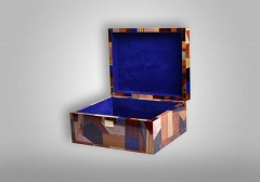 Jewellery and watch case made of solid burl walnut wood