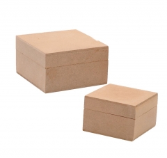 MDF Boxes with Lift Off Lids,Pair Of Chunky Square Mdf Boxes