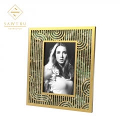 2019 High Quality Rectangle Gold Wooden Photo Frame With Engraved Lid